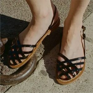 Doen and K.Jacques Black Strappy Sandals